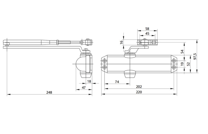 Door closer types, features and mechanism for commercial buildings.